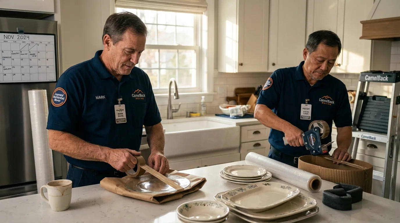 Professional crew packing kitchen dishware in Berkeley, IL